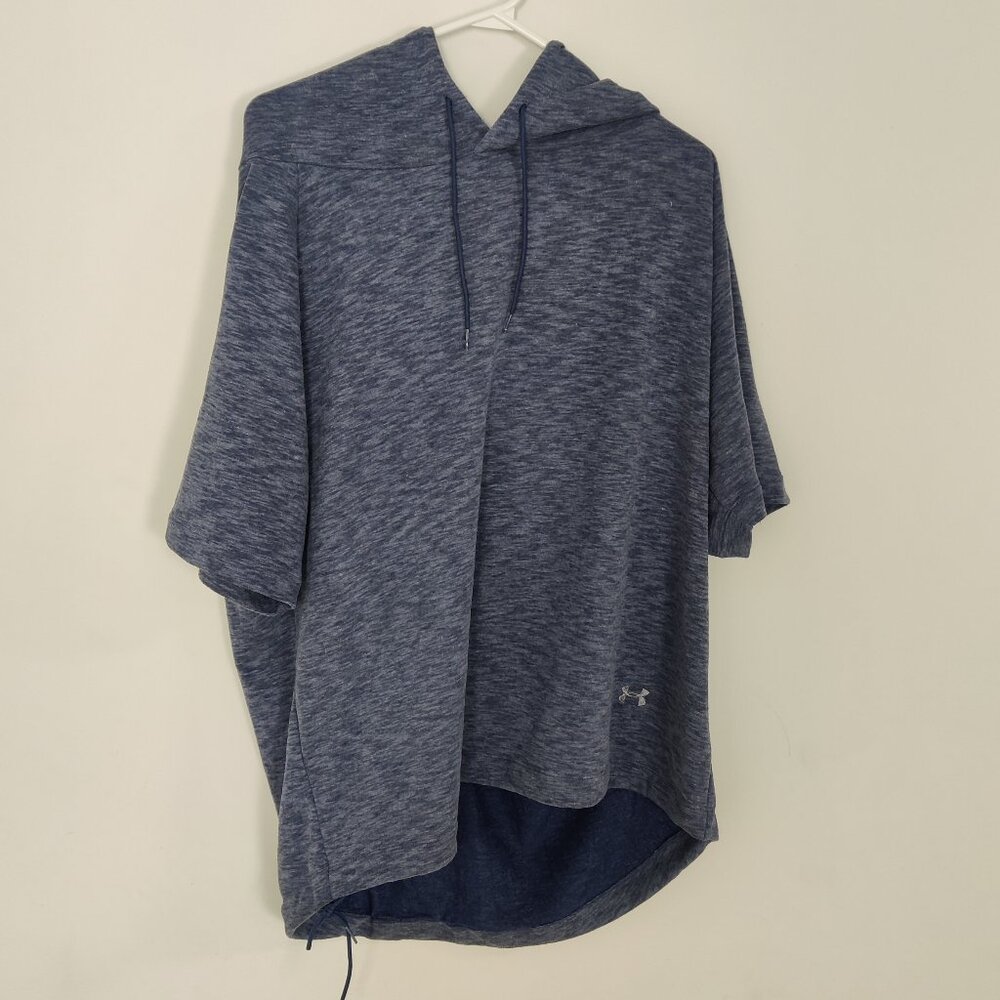 Under Armour Men's Short Sleeves Hoodie Size S Blue Activewear Sportive Athletic
